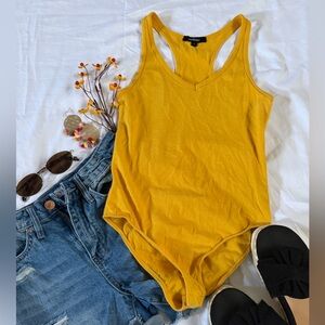 Ambiance Mustard Sleeveless Bodysuit